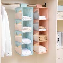 Hanging Wardrobe Organizer, Four Layers With Side Pockets, Bedroom Or Hanger Organizer, 30cm X 22cm X 80cm, Lotus Pink, Nordic Blue, Elegant Gray Hanging Organizers Back To School Travel Essentials Room Decor