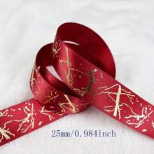 5 Yards 25mm Gift Ribbon Satin Marble Crack Pattern Golden Foil Printed Ribbon For Gift Wrapping Christmas Wedding Decor DIY Hair Bows Ribbon
