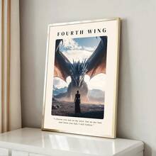 1pc Unframed Fourth Wing Dragon Rider Wall Art Canvas Poster Print Minimalist Bookish Art Painting For Book Lover,Living Room,Bedroom,Modern Home Decoration - Multicolor - View 3