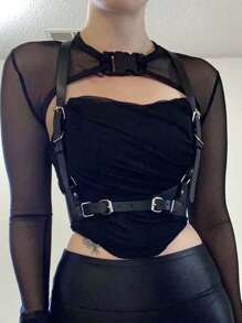 One Piece Women's Wide Belt, PU Leather Binding Adjustable Corset Belt, Vintage Jacket Adjustable Vest Belt, Valentine's Day Carnival Accessory, Stylish Strappy Bustier With Corset, Pu Leather Fetishwear Women's Gothic Lingerie Strappy Women's Sexy Lingerie Accessory