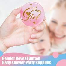 30pcs Gender Reveal Button Team Boy Girl Button Pins For Baby Shower Party Supplies Baby Shower Family Decorations Gifts - Multicolor - View 3