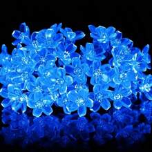 1 peça 20/50/100 Luzes de Corda Solares em Forma de Flor - Cordões de Luz Externa para Decoração de Jardim, Pátio, Cerca, Árvore de Natal com Ambiente de Luz de Fada - À Prova d'Água, Eficiente em Energia e Fácil de Instalar para Casamento, Festa, Casa, Gramado
