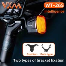 VXM Smart Brake Sensing Tail Light For Road & Mountain Bikes, High Brightness Non-Dazzling Safety Warning Light Riding Accessory