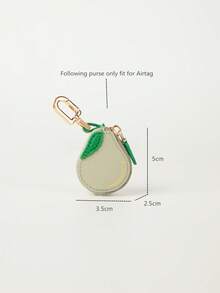 Monedero de moneda con dije de fruta de melocotón de PU lindo, llavero miniatura, bolsa para Airtag, cartera, regalo para niña y mujer