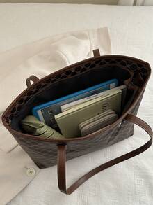 Bolso de hombro/bolso de mano de lujo, chic y versátil para mujer - Café - Ver 9