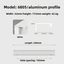 1pc Modern Simple Aluminum Alloy Hidden Furniture Cabinet Door Handle Side Installation Without Drilling Installation Wardrobe Cabinet Drawer Handle Furniture Hardware