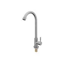 1 pièce Robinet en acier inoxydable à eau froide uniquement, robinet d'évier, matériau plus épais avec artisanat raffiné pour évier de cuisine, usage domestique, robinet de cuisine résistant aux éclaboussures