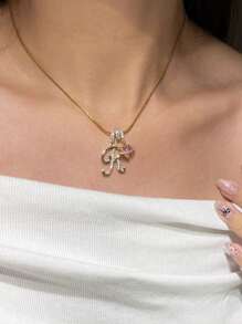 1 pieza Collar inicial con colgante de corazón de circonita cúbica minimalista, collar con nombre personalizado con letra simple, colgante inicial personalizado de acero inoxidable para mujeres, regalo ideal para novia, mamá, familia, amiga, hija, aniversario, Día de San Valentín, día de la madre, cumpleaños, graduación, uso diario, boda, fiesta, dorado, elegante, colorido, vintage, sencillo, unisex, casual, personalizado, viajes, regalos únicos, individuales, para él, novio, novias, amigos, estudiantes universitarios, escuela secundaria, universidad, secundariaBack Para estudiantes, adolescentes, maestros, preparatoria, dormitorio, colegio, aula, campus, residencia, sala de graduaciónmorePara estudiantes de secundaria y estudiantesmorepara estudiantes y preparatoriamore para estudiantes
