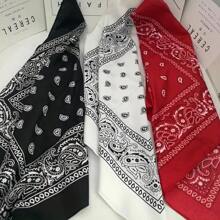 1 pieza Pañuelo para la cabeza multifuncional con estampado de paisley elegante y brillante, pañuelo delgado y transpirable para el cuello, estilo hip-hop para hombres y mujeres, de secado rápido, ligero y tejido, opción ideal para un regalo de moda bohemia. Pañuelo para la cabeza, diadema y pañuelo cuadrado