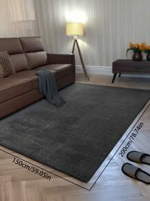 1 pieza Alfombra de terciopelo gris oscuro de tono frío premium tipo helado, alfombra suave para sala de estar, dormitorio, mesita de noche, salón, adecuada para el Día del Padre, Día de la Madre, Día del Trabajo, Pascua, decoración del hogar, nuevo lanzamiento de primavera