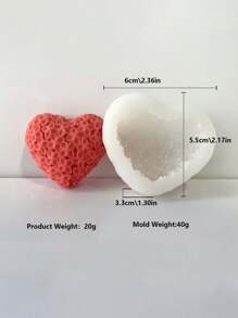 DIY Floral Heart-Shaped Silicone Candle Mold - For Home Decor, Plaster