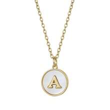 Initial Opal Letter Necklace Jewelry Gifts For Women, Gold Plated Alphabet Opal Pendant Necklace Round Disc Initial Necklace Engraved Letter Necklace With Adjustable Chain Pendant Enhancers For Women And Girls Fashion Style Jewelry