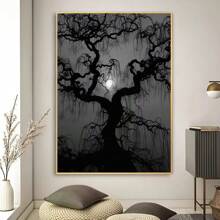1 Stück/3 Stück Wandkunst Poster Pflanzen Teil Schwarz-Weiß Wald Poster Poster Kunst Bar Wohnzimmer Möbel Dekoration Ohne Rahmen/Mit Rahmen Leinwandkunst