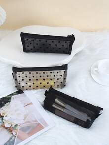 1pc Women's Makeup Brush Storage Classic Mesh Transparent Pencil Case Stationery Bag, Minimalist Large Capacity Pencil Box Bag, Room Decor, Bags, Makeup Bag, Travel, Make Up Bag, Travel Essentials, Organizer, Storage, Travel Essential, Makeup Organizer, Makeup Bag, Toiletry Bag, Desk Organiser, Cosmetic Bag, Makeup Bag Make Up Pouch, Make Up Bags, Makeup Bag, Travel, Makeup Pouch, Bag, Make Up Pouch, Travel Essentials, Makeup Bags, Travel Essential, Small Makeup Bag,Makeup Pouch,Cosmetic Bag,Travel Essential,Large Capacity,Large Makeup Bag,Christmas Gifts,Pouch,Travel,Gifts For Women Travel Essential,Pouch,Clutch / Small Handbag, Makeup Organizer,Makeup Organize,Pouch,Brush Holder,Mini Pouch,Large Capacity Pouch,Gifts For Women,Christmas Gifts,Gift Ideas For Women - Multicolor - View 4