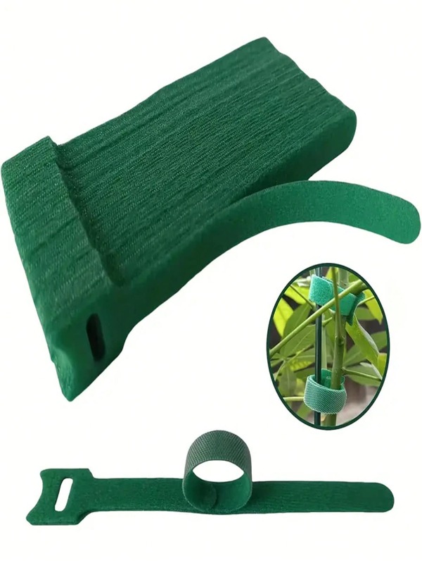 10pcs Reusable Anti-Slip Nylon Plant Straps With Hook And Loop Clasps, Green, Suitable For Climbing Plants, Supports And Gardening Applications, Garden Maintenance Tools | Secure Fixation