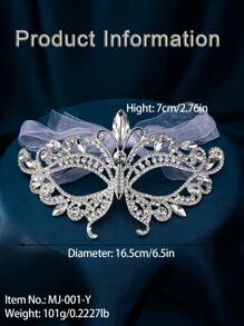 1pc Zinc Alloy Geometric Pattern Masquerade Ball Mask, Elegant Princess Headdress, Accessories And Costume For Natural, Sensual Party, Suitable For All Seasons Halloween