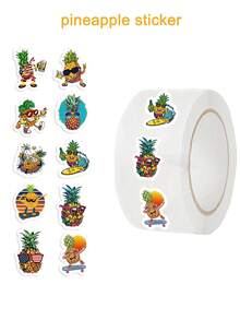 SCXXBSW 500pcs Of Fun Pineapple Roll Stickers For Sealing Labels, Office Stationery Decoration Labels, Gift Packaging Labels Stickers - Multicolor - View 1