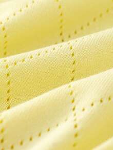 GIGOGOU Women's Fashion Embroidered Short Sleeve T-Shirt, Breathable Embroidered Knit T-Shirt - Yellow - View 10