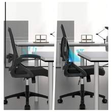 Sedia da ufficio ergonomica Milacyee in rete traspirante con supporto lombare, braccioli regolabili, telaio regolabile in altezza e ruote girevoli a 360° per ufficio e studio.