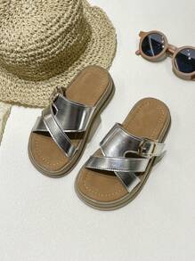 Ciabatte estive per ragazze, modello 2025, nuove, con punta aperta, fondo spesso, morbide e confortevoli, versatili, stile retrò, slip-on, adatte per l'esterno e la spiaggia