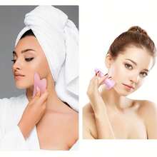 1pc/2pcs Double Headed Roller+Scraper Set, Acrylic Powder Crystal Roller, Facial Massage, Non Jade, Beauty Wand, Double Headed Face Pushing, Eye Lifting, Heart-Shaped Scraper - Multicolor - View 6