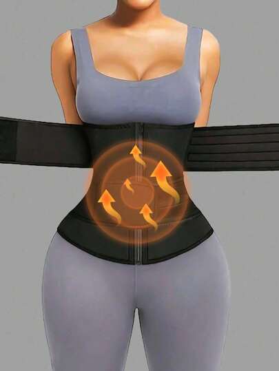 Trainer For Women Belly Fat Long Torso Sauna Workout 2 Belt With Zipper Multiple Steel Bones Neoprene Corset