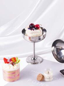 Luxury Stainless Steel Ice Cream Cups - Elegant TallFooted Dessert Bowls, 304 Stainless Steel, Perfect For Home, Bar, KTV, Restaurant Use - Chic Tableware Accessories, Ice Cream Party Decorations
