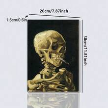 1 件，复古梵高绘画骷髅吸烟海报，防水油画布，用于客厅、卧室、房间装饰、万圣节装饰、秋季装饰、圣诞节装饰，无框/有框可选 - 彩色 - 查看 7