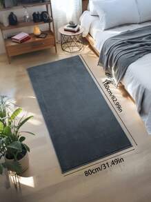 1 pieza Alfombra de terciopelo gris oscuro de tono frío premium tipo helado, alfombra suave para sala de estar, dormitorio, mesita de noche, salón, adecuada para el Día del Padre, Día de la Madre, Día del Trabajo, Pascua, decoración del hogar, nuevo lanzamiento de primavera
