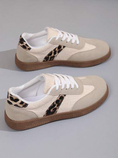 女士春秋新款德国训练鞋，防水防滑，易清洁圆头低帮休闲鞋，平底，舒适，百搭，拼色运动休闲鞋，拼接，复古风格运动鞋，适合所有季节