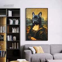1 tấm áp phích nghệ thuật treo tường Khung tùy chọn Động vật Hình ảnh chân dung chó Mona Lisa vui nhộn Áp phích nghệ thuật trừu tượng Tranh in trên vải Canvas Tranh nghệ thuật treo tường cổ điển cho phòng khách Trang trí nhà, Nghệ thuật treo tường có khung - Nhiều màu - Xem 7