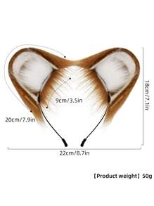 Cute Furry Cat Ear Headband, Playful Bicolor Plush Animal Ear Hair Hoop Decoration