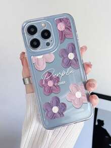 Funda para phone, transparente, gruesa, resistente a golpes, con estampado floral, compatible con phone S - Multicolor - Ver 4