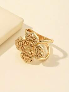 1pc Women's Vintage Zinc Alloy Hollow Floral Scarf Clip - A - View 7