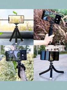 Trípode flexible de pulpo, soporte pequeño para teléfono y cámara con agarre de esponja, soporte de mini pulpo rotatorio a 360° para fotografía y videografía, soporte portátil y ajustable con abrazaderas universales compatible con iPhone, teléfonos Android, regalo de cumpleaños, familiar, amigos, soporte para teléfono, accesorios para teléfono