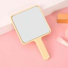 1pc Minimalist Aesthetic Hand Held Plastic Mirror, 4.334" X 2.561", Princess Vanity Mirror For Wedding, Party, Evening, Stage, DIY Painting On Back, Makeup Mirror For Home & Travel,Makeup,Cheap,Room Decor,Vanity,Travel,Bedroom,Makeup Accessories,Mirror,Vanity Mirror,Mini Mirror,Compact Mirror,Mirror Small,Hand Mirror