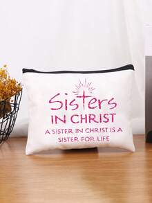 Travel Small Bag Wash Bag, Large-Capacity Female Travel Toiletries Bag, Portable Foldable Storage Bag, Makeup Bag Gift,Big Capacity Women Travel Cosmetic Bag For Toiletries,Diy Storage Bag,Suitable For Personal Travel,Birthday Gift,Travel Cosmetic Tools, Sister Gifts From Sisters, Birthday Gifts For Women Sister In Law Big Sister, Graduation Gift,For Best Friend Little Sister, A Sister In Christ Is A Sister For Life - Multicolor - View 7