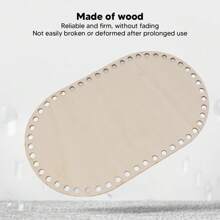 3 piezas de base de crochet ovalada en blanco, 3 tamaños de tapa de piso de madera para DIY de cestería de crochet, suministros de tejido de bolsos y cestas