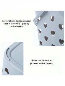 4 Stücke herzförmiger Wäschekorb aus Kunststoff, Aufbewahrungskorb für Toilettenartikel im Badezimmer, Duschkorb mit Griff für Badezimmer, Wohnheim, Speisekammer, Küche, Cut Out