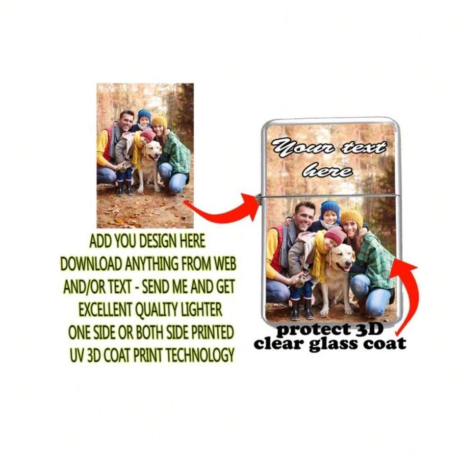 **Monogramowane stalowe etui na zapalniczkę** Usługa grawerowania premium imion/dat/specjalnych wiadomości