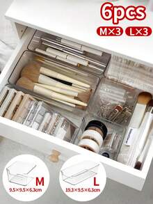 1 Bộ Hộp đựng mỹ phẩm trong suốt có ngăn kéo đựng văn phòng phẩm bên trong, hộp đựng đồ dùng trên bàn làm việc, đồ dùng gia đình và phòng tắm. - Trong sáng - Xem 1