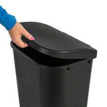 Sterilite 11.3 Gallon Lift Top Lid Wastebasket Kitchen Trash Can Black 6 Pack - as pic - View 6