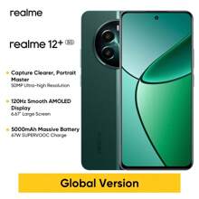 Realme Teléfono móvil desbloqueado de 12+ 5G, 8GB+256GB/12GB+512GB, versión global, Android 14, cámara de retrato LYT-600 OIS, chipset Dimensity 7050 5G, pantalla AMOLED suave de 120Hz y carga rápida de 67W
