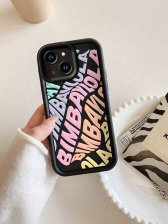 Funda protectora de teléfono de TPU suave y resistente a golpes con diseño de letras en estilo español, adecuada para 16 15 14 13 12 11 Pro Max Mini XR XS X 7 8 Plus