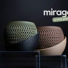 3D Printed Orchid Planter With Base, Polygonal Succulent Planter, Modern Minimalist Elegant Balcony Decor