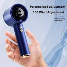 [可调节 USB 个人风扇] 可充电手持涡轮风扇 - 1800mAh 锂电池供电个人风扇，100 档可调，USB 充电便携式风扇，海滩室内外使用 - 彩色 - 查看 8