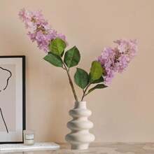 1 pièce Vase à fleurs en résine, vase de style européen moderne convenant à la salle à manger, au salon, à la table de mariage, à la décoration de la maison. Vase rond blanc laiteux, vase décoratif bohème pour fleurs