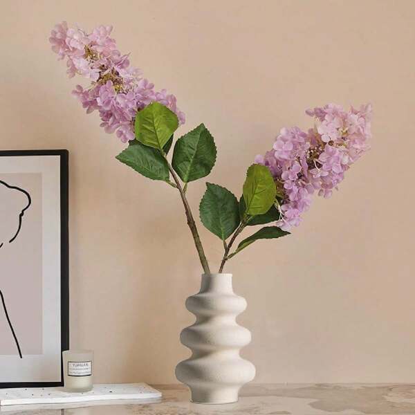 1 pièce Vase à fleurs en résine, vase de style européen moderne convenant à la salle à manger, au salon, à la table de mariage, à la décoration de la maison. Vase rond blanc laiteux, vase décoratif bohème pour fleurs
