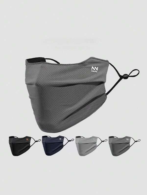 Máscara de protección solar de verano para hombres, máscara deportiva con protección ocular, respirable, de secado rápido, color negro, para ciclismo