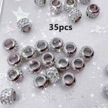 35pcs Shoes & Boots Decoration, Colorful Rhinestone Circle Shoelace Buckles DIY Jewelry Making Accessories Fit For Men, Women Sports & Casual Shoes